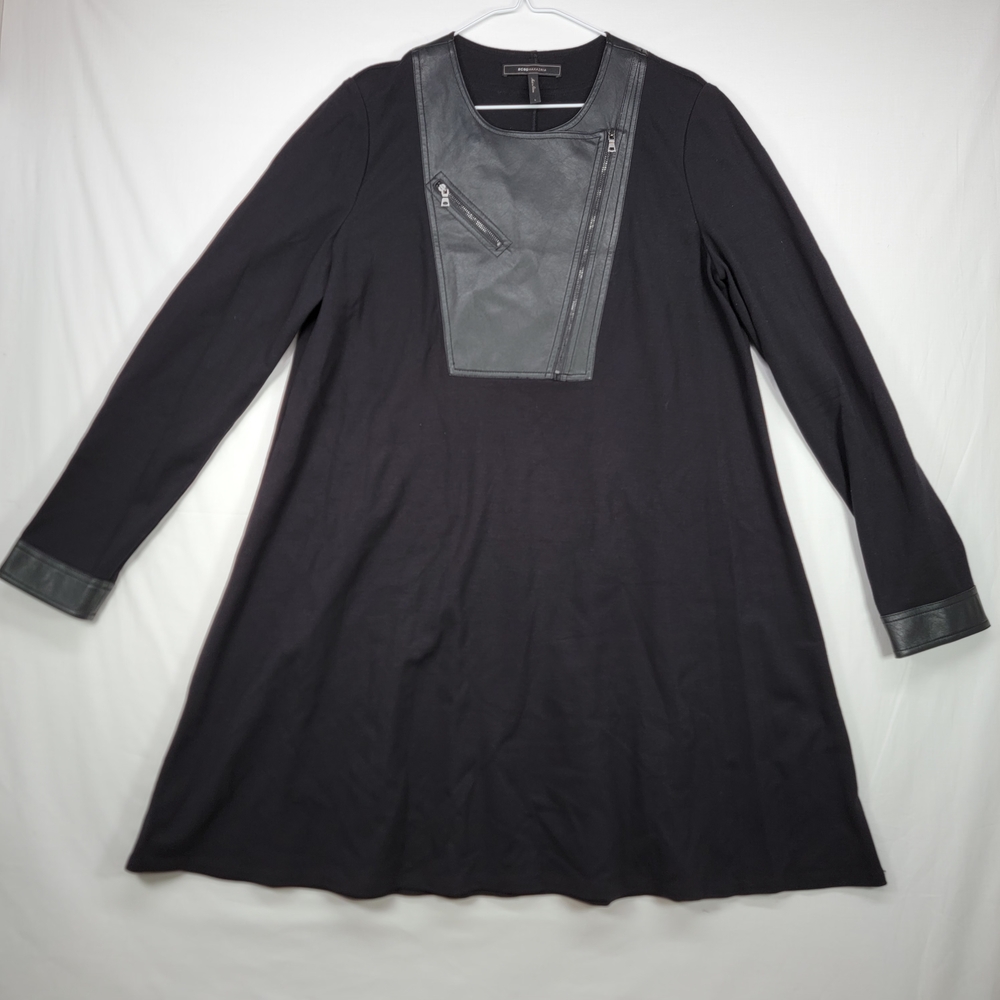 BCBGMaxAzria Black Dress with Leather Details